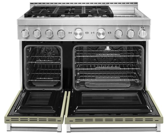 KitchenAid® 48" Avocado Cream Smart Commercial-Style Gas Range with Griddle-3