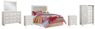 Signature Design by Ashley® Paxberry 6-Piece Whitewash Twin Youth Panel Bed Set