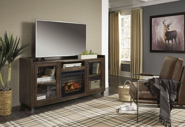 Signature Design by Ashley® Starmore Brown 70" TV Stand with Electric Fireplace 7