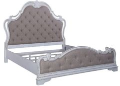 Liberty Furniture Magnolia Manor Antique White Queen Opt Upholstered Bed