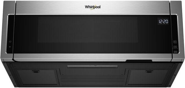 Whirlpool® 1.1 Cu. Ft. Black On Stainless Over The Range Microwave 12