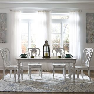 Liberty Furniture Magnolia Manor Opt 5 Piece Antique White Rectangular Table Set