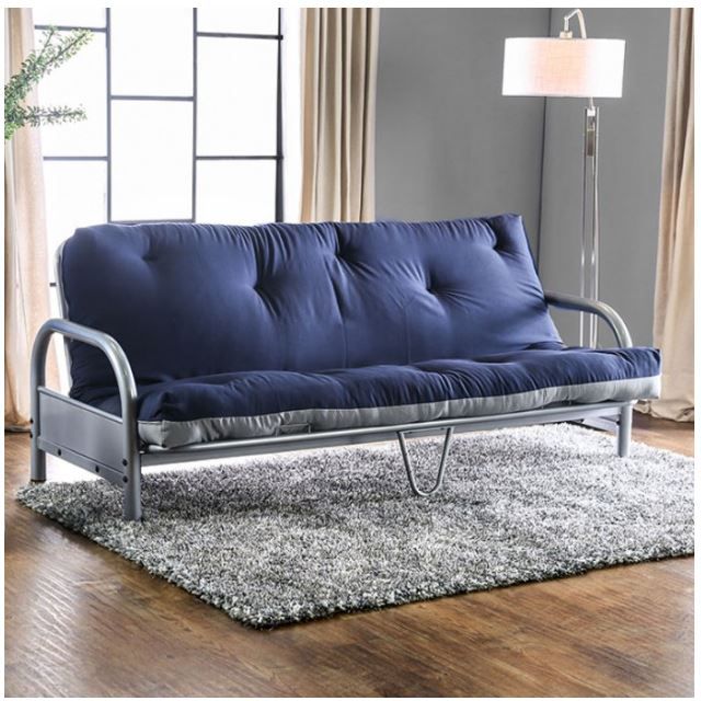 Coaster Futon Covers In Navy Blue, Grey, And Black – Beck's Furniture