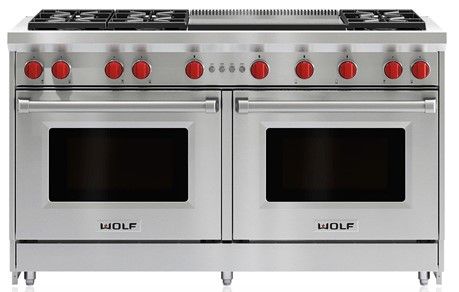 Wolf® 60" Stainless Steel Pro Style Gas Range-0
