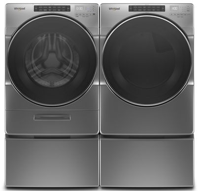 Whirlpool® 7.4 Cu. Ft. Chrome Shadow Front Load Electric Dryer 1