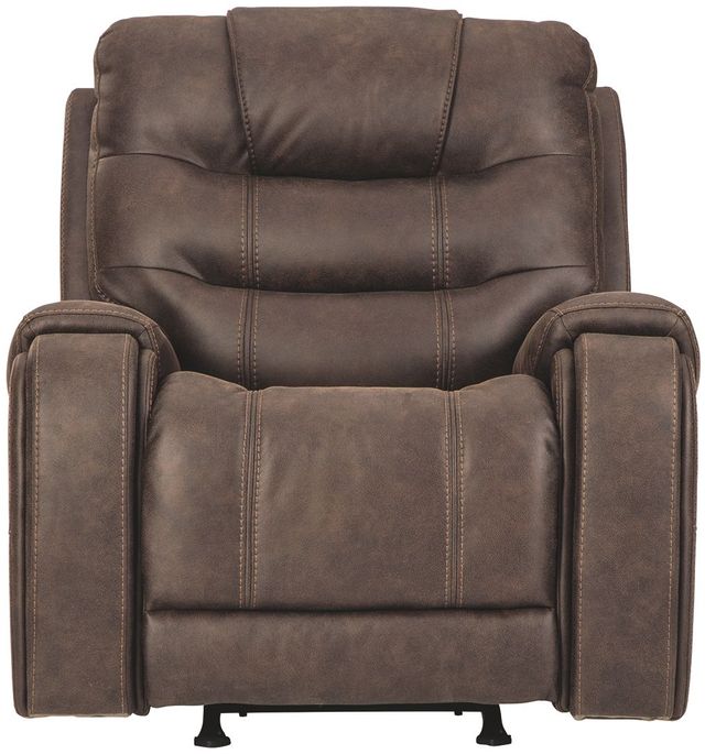 Signature Design by Ashley® Yacolt Walnut Power Recliner with Adjustable Headrest-3