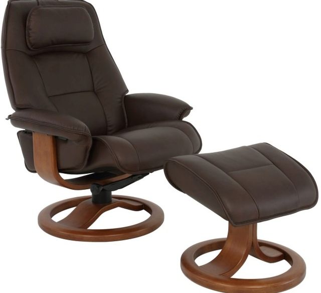 Fjords® Classic Comfort Admiral "R-base" Mocha Large Recliner with Footstool
