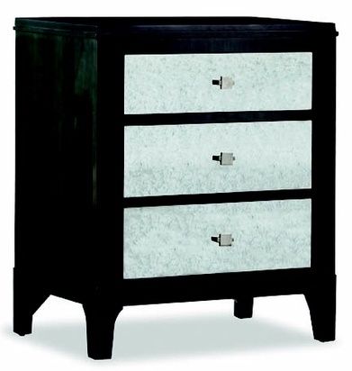 Durham Furniture Front Street Smoke Nightstand With Mirror Drawer Fronts