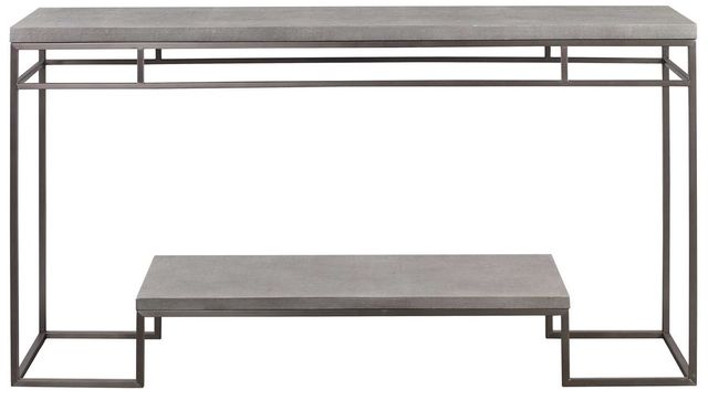 Uttermost® Clea Light Gray Wash Console Table with Brushed Nickel Base-1