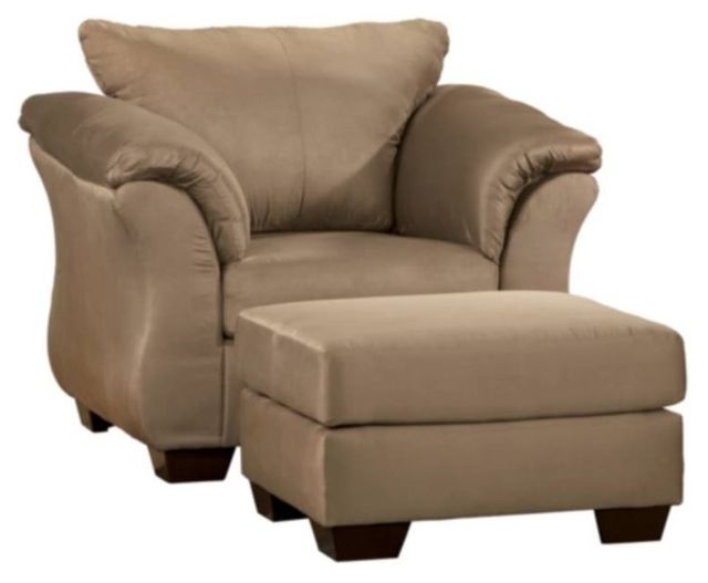 Signature Design by Ashley® Darcy 2-Piece Mocha Chair and Ottoman Set