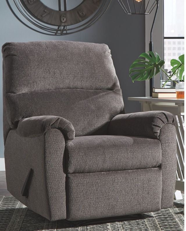 Signature Design by Ashley® Nerviano Gray Zero Wall Recliner | Roby's ...