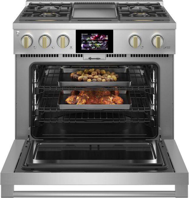 Monogram® Statement Collection 36" Stainless Steel Pro Style Dual Fuel Range 4