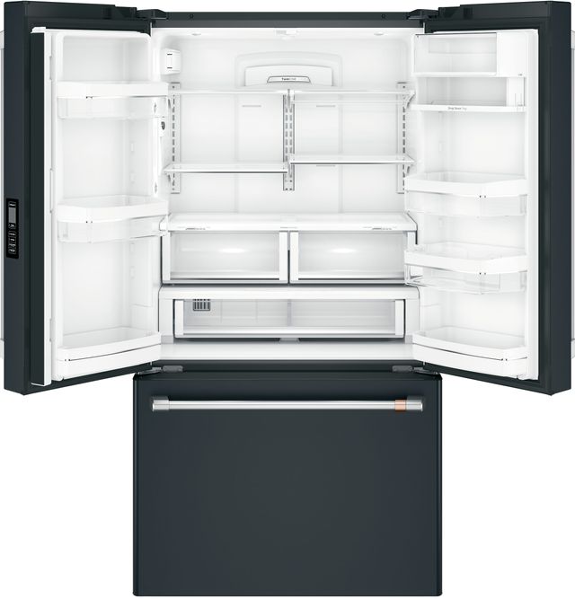 Réfrigérateur à portes françaises à profondeur de comptoir de 36 po Cafe™ de 23,1 pi³ - Noir mat 1