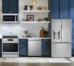 LG 4 Piece Kitchen Package with a 24 cu. ft. Smart wi-fi Enabled Counter-Depth Refrigerator with Craft Ice™ Maker PLUS a FREE 10 PC Luxury Cookware Set