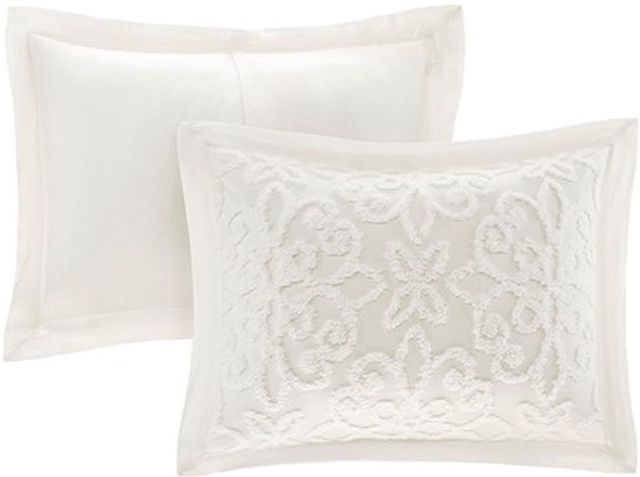 Olliix by Madison Park White Full/Queen Sabrina 3 Piece Tufted Cotton ...