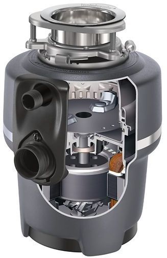 InSinkErator® Evolution Compact® 0.75 HP Continuous Feed Black Enamel Gray Garbage Disposal-2