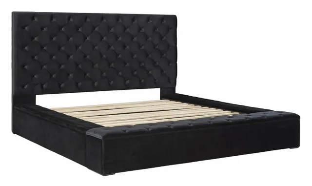 Black Queen Upholstered Bed with Storage 4