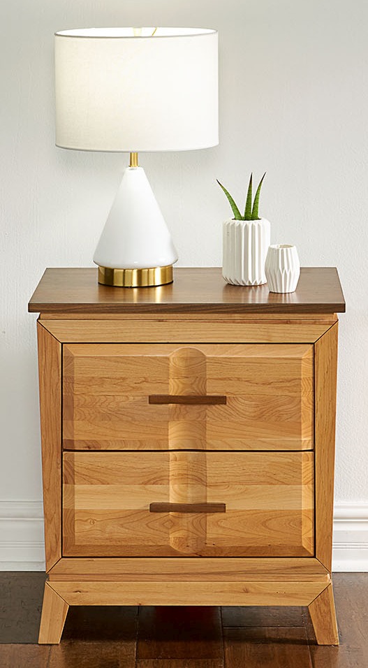 light walnut bedside table