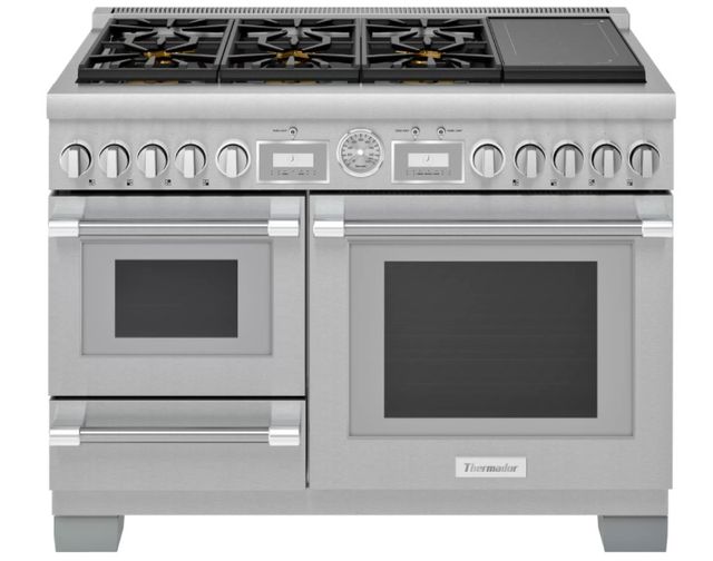 Thermador® Grand® 48" Stainless Steel Professional Dual Fuel Steam Range