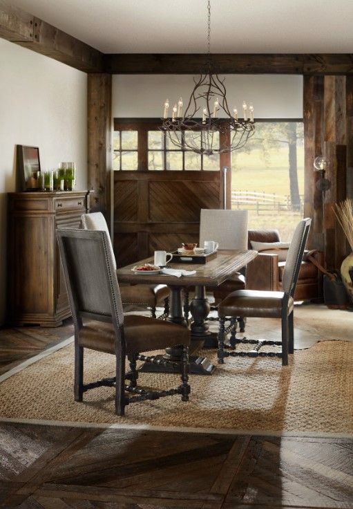 Hooker® Furniture Hill Country Balcones Friendship Timeworn Saddle Brown 60" Dining Table-2