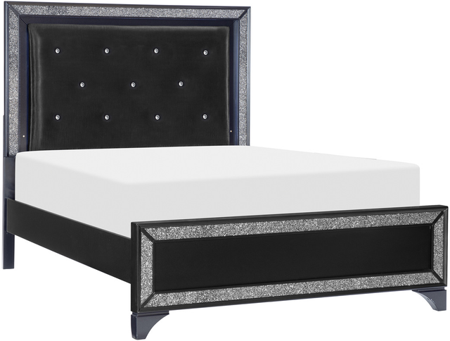 Homelegance® Salon Black Queen Bed with LED Lighting
