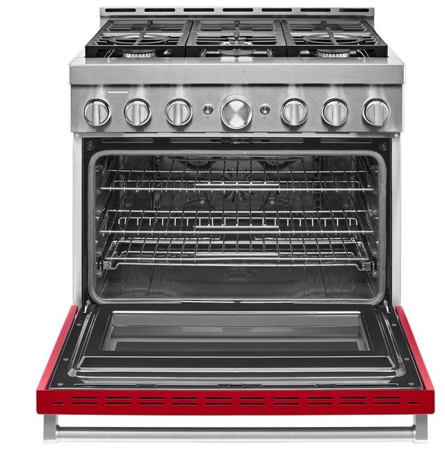 KitchenAid® 36" Passion Red Smart Commercial-Style Gas Range 3