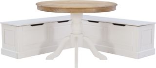 Linon Tobin 2-Piece White Backless Corner Nook Set