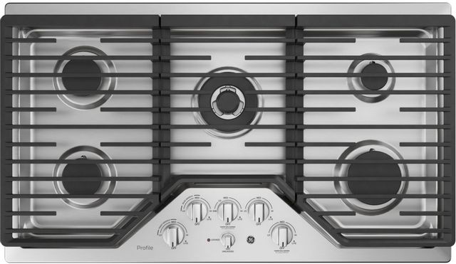 GE® Profile™ 36" Stainless Steel Gas Cooktop 5