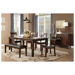 Homelegance Jackson Dining Table with 4 Side Chairs and Bench