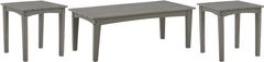 Signature Design by Ashley® Visola 3-Piece Gray Outdoor Table Set