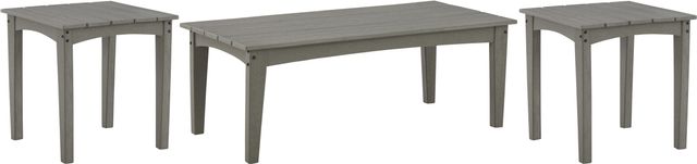 Signature Design by Ashley® Visola 3-Piece Gray Outdoor Table Set-0