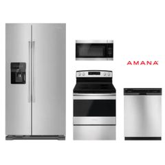 Amana® 4 Piece Kitchen Package in Stainless Steeel