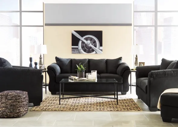 Signature Design by Ashley® Darcy 4-Piece Black Living Room Set 6
