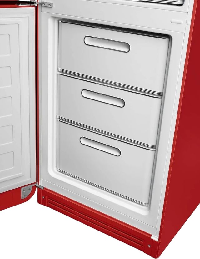 Smeg 50's Retro Style Aesthetic 11.7 Cu. Ft. Red Bottom Freezer Refrigerator 4