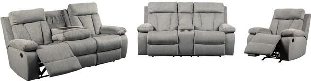 Signature Design by Ashley® Mitchiner 3-Piece Fog Living Room Set with Reclining Sofa 0