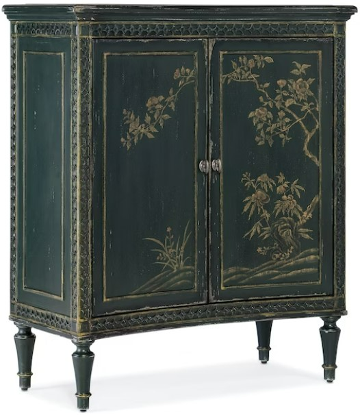 Antique green on sale accent cabinet