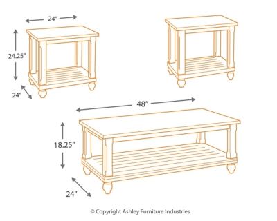 Tables d'appoint rectangulaire 3 morceaux Mallacar, noir, Signature Design by Ashley® 1