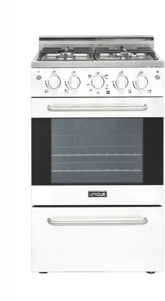 Unique® Appliances Prestige 20" White Freestanding Natural Gas Range