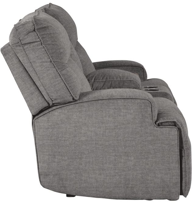 Signature Design by Ashley® Coombs Charcoal Power Double Reclining Loveseat with Console-3
