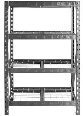 Gladiator® Hammered Granite 48" Wide Heavy Duty Rack with Four 18" Deep Shelves
