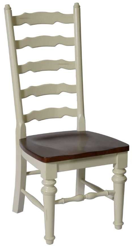 TEI Windswept Shores Buttermilk/Cherry Ladder Back Side Chair