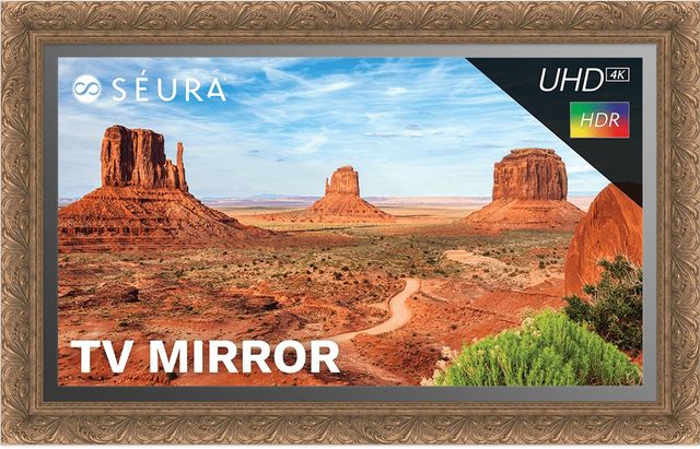 Seura® 75" Biltmore Gold Frame 4K Ultra HD Mirrored TV 0