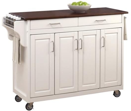 Homestyles Cuisine Kitchen Cart, Cherry, Stainless Top