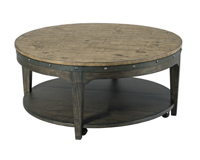 Kincaid® Plank Road Artisan's Stone Round Cocktail Table with Charcoal Base-0