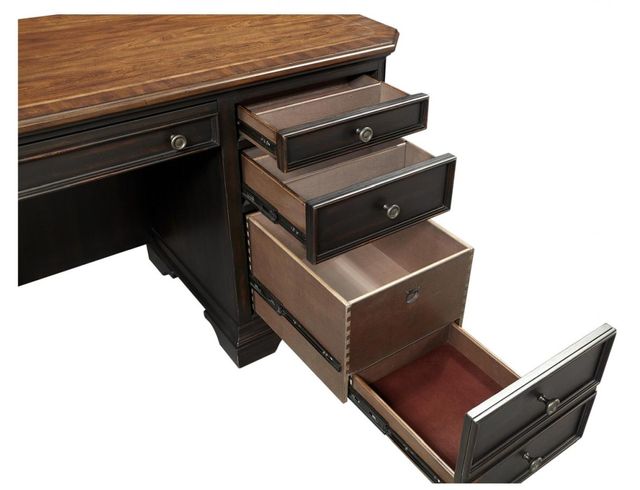 Aspenhome® Hampton Black Cherry Credenza Desk with Hutch-2