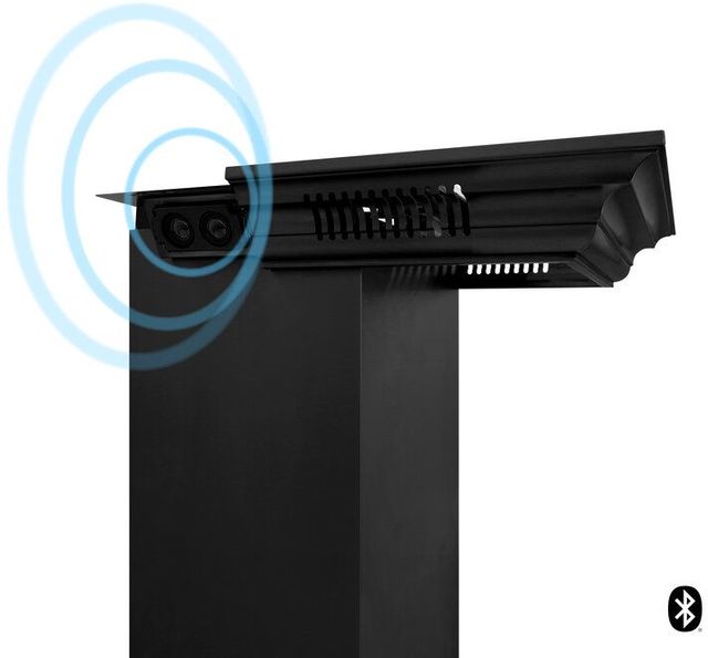 ZLINE 24" Black Stainless Steel Wall Mounted Range Hood with CrownSound® Bluetooth Speakers 2