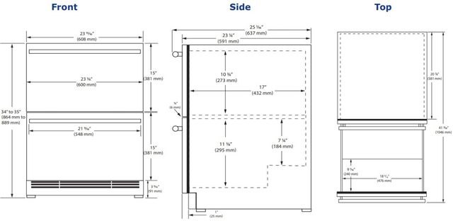U-Line® 5.2 Cu. Ft. Stainless Steel Refrigerator Drawers 1
