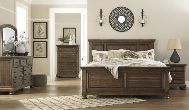 Signature Design by Ashley® Flynnter Medium Brown California King Panel Bed-1