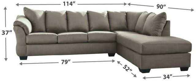 Signature Design by Ashley® Darcy Cobblestone 2-Piece Sectional with Chaise 6