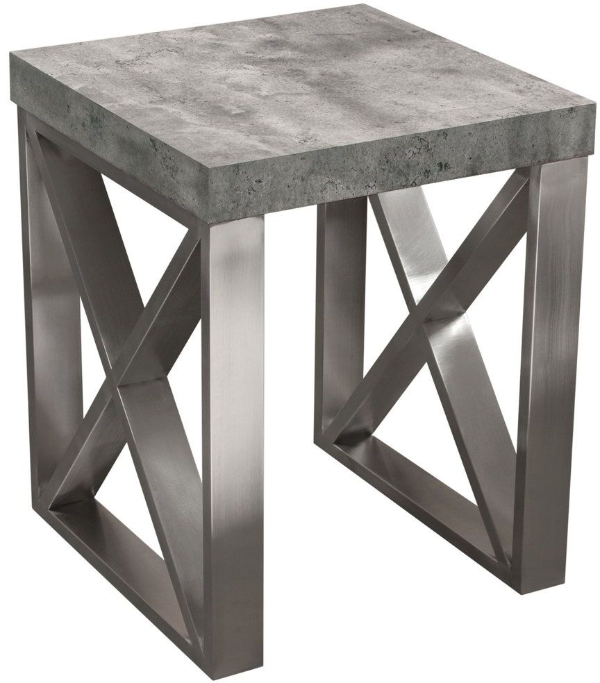 brushed stainless steel end tables